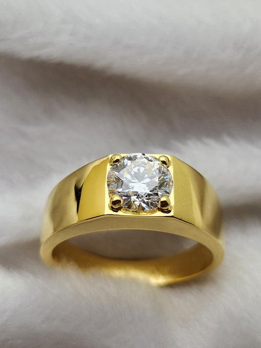 1.55 ct D VVS1 Lab Grown Diamond Gold 18K - Men's Ring