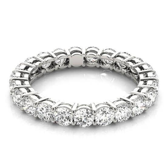 2.3 tcw Lab Diamond Round Eternity Band - DEF VVS-VS - White Gold 14K