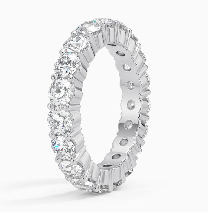 3 tcw Lab Diamond Round Eternity Band - White Gold 14K