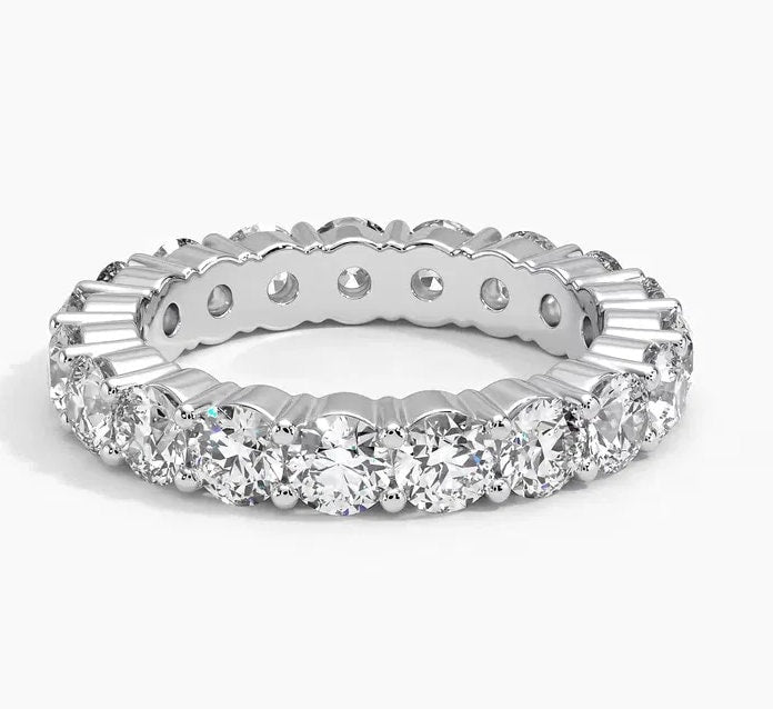 3 tcw Lab Diamond Round Eternity Band - White Gold 14K