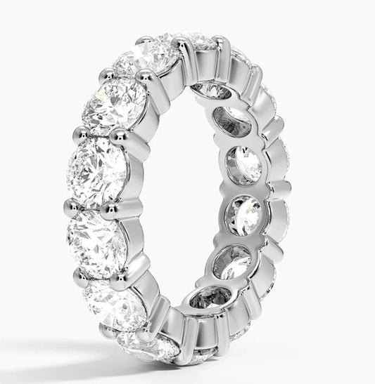 5.6 tcw Lab Diamond Round Eternity Band - White Gold 14K