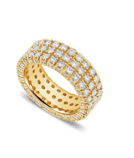 1.2 tcw Lab Diamond Round Eternity Band Triple Row - Gold 14K