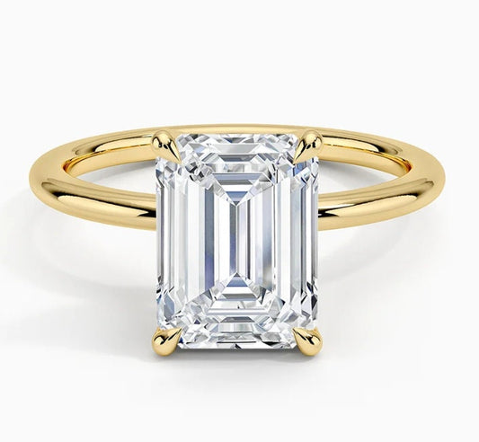 1.13 ct D VVS2 Emerald Lab Diamond Solitaire Ring - Gold 14K (IGI Certified)