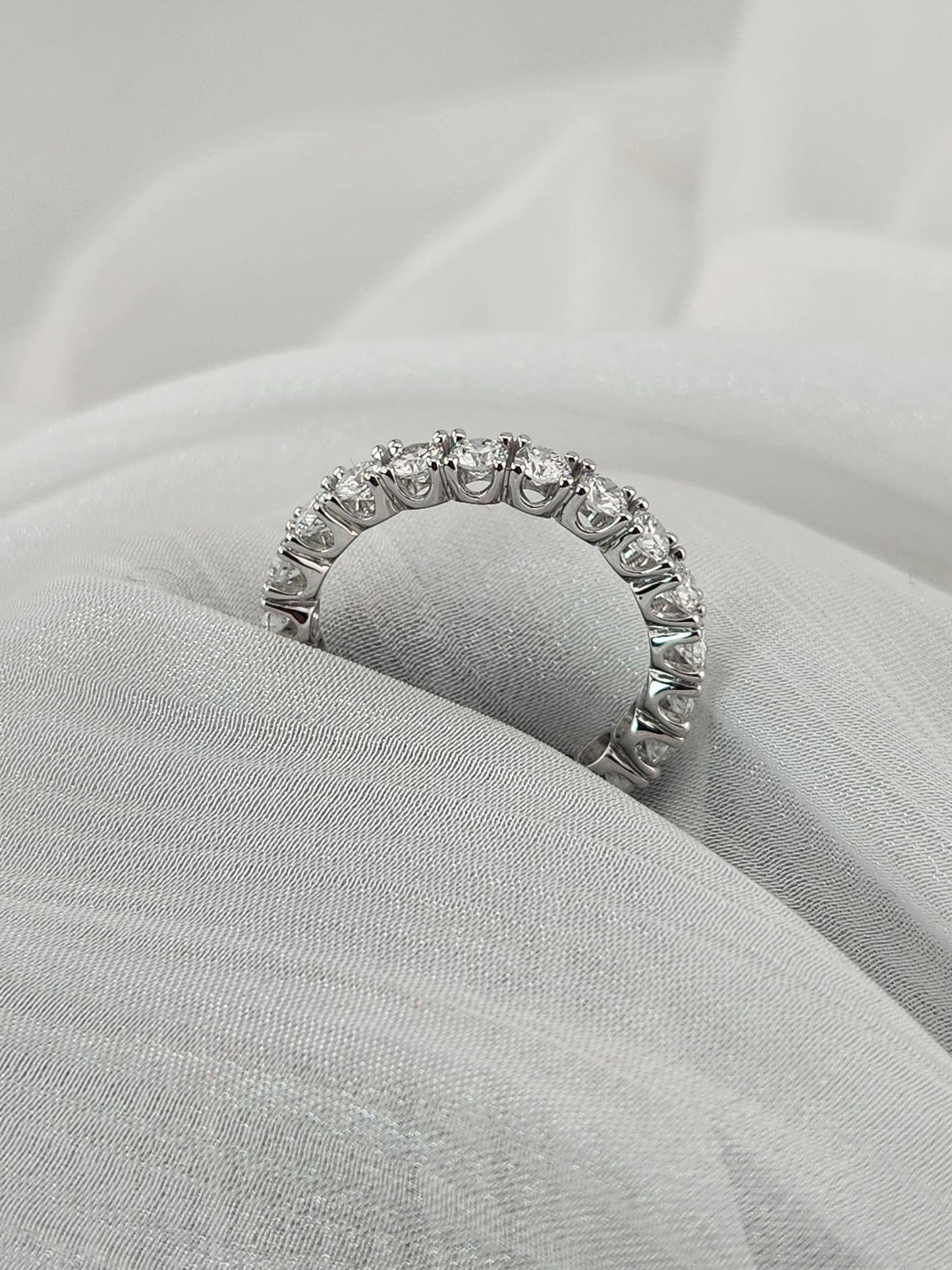 2.3 tcw Lab Diamond Round Eternity Band - DEF VVS-VS - White Gold 14K