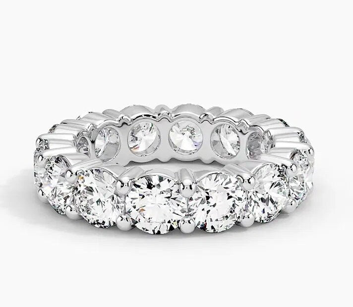 5.6 tcw Lab Diamond Round Eternity Band - White Gold 14K