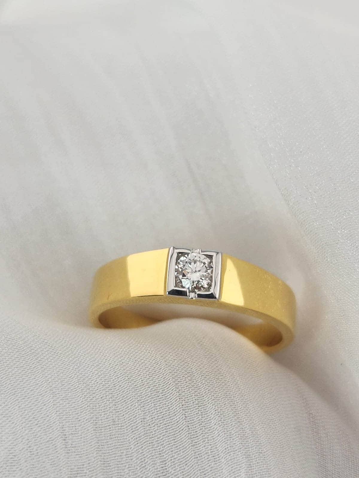 0.2 ct Lab Grown Diamond Men's Ring - Yellow Gold 14K